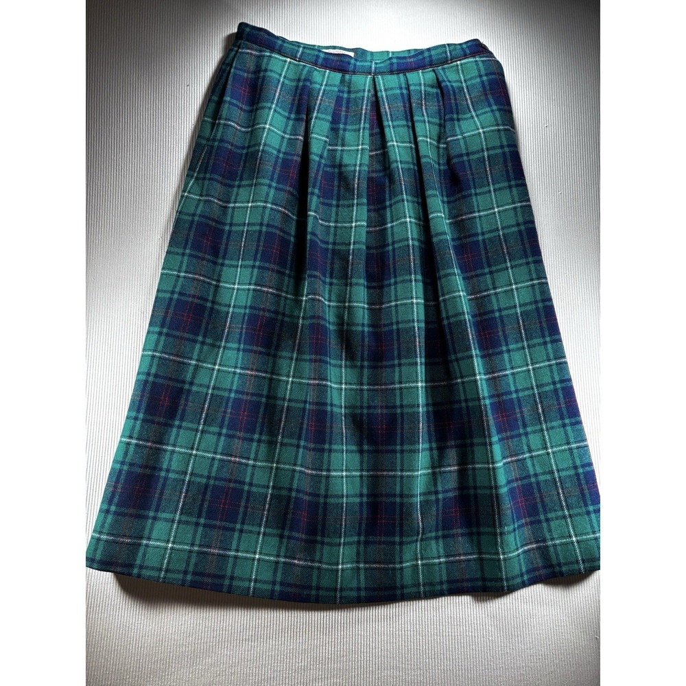 Vintage‎ Pendleton Authentic McNeil Tartan Pleated Wool Skirt 12 Green Academia